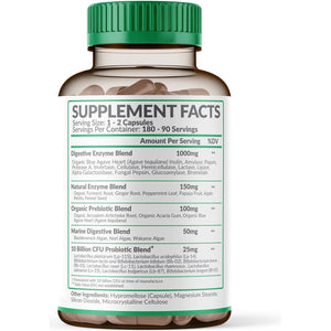 Wholesome Wellness Digestive Enzymes 1000MG plus Prebiotics & Probiotics Supplement, 180 Capsules