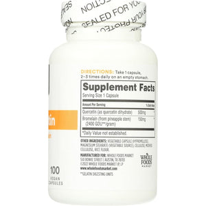 Whole Foods Market, Quercetin with Bromelain, 100 Count