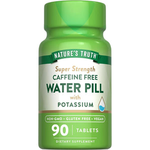 Nature'S Truth Super Strength Water Pill with Potassium | 90 Count | Caffeine Free | Vegan, Non-Gmo, Gluten Free