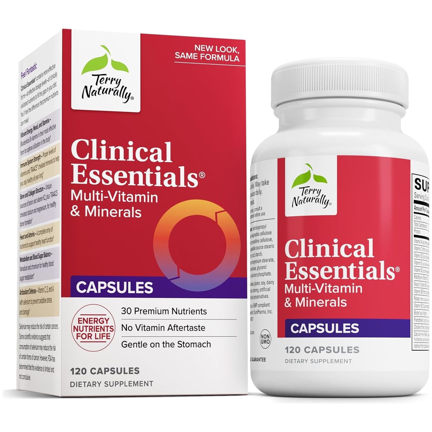 Terry Naturally Clinical Essentials - Supplement to Aid Bone, Cardiovascular & Immune Health 120 Tablets