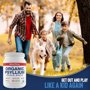 Yerba Prima Organic Psyllium Whole Husks Colon Cleanser - Natural Daily Dietary Fiber Supplement 20 Oz
