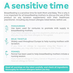 USDA Organic Lactation Supplement - Increase Milk Supply with Herbal Breastfeeding Support 60 Capsules