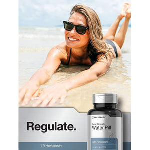 Horbäach Water Pills | Super Strength | 120 Tablets | Vegetarian, Non-Gmo & Gluten Free Supplement