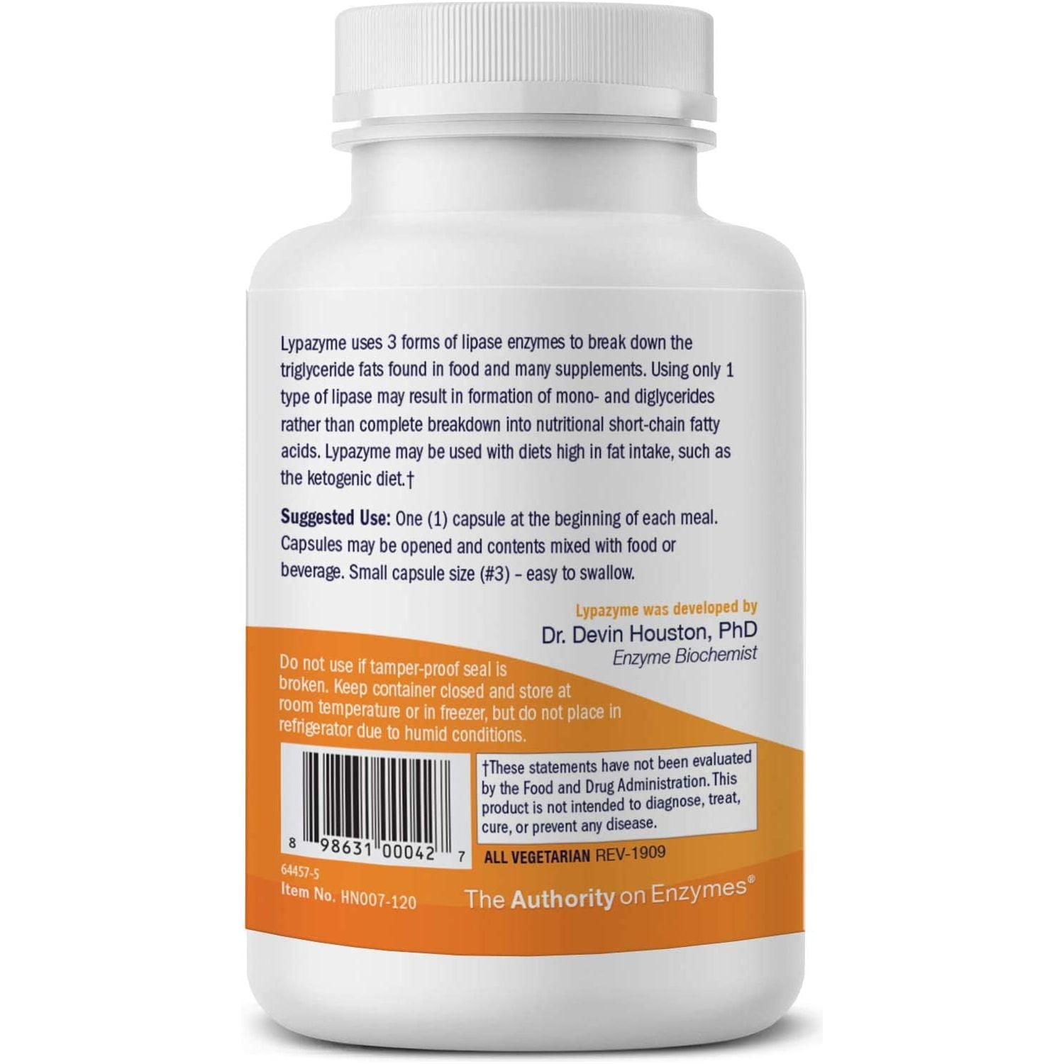 – Lypazyme – Supports Complete Breakdown of Triglyceride Fats – Excellent for High-Fat Diets 120 Capsules