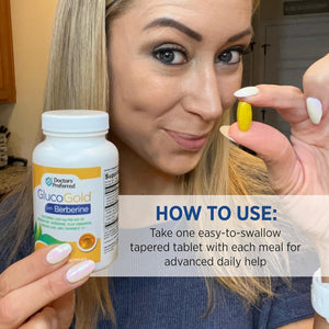 DOCTORS' PREFERRED Glucogold with 1500 Mg of Berberpure Berberine (90 Tablets)