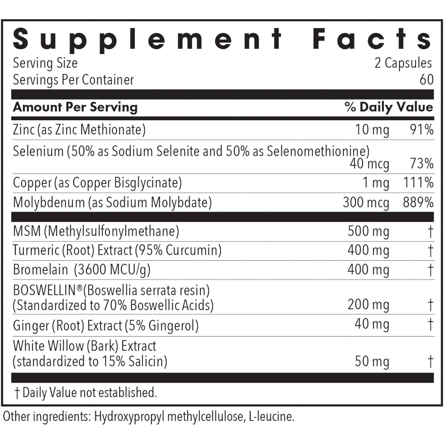 Allergy Research Group Inflamed Joint Health Supplement - 120 Count