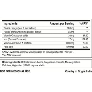 Pure Nutrition Papaya Complete - Supports Platelet Immunity & Digestion - Carica Papaya Fruit and Leaf Extract 60 Capsules/500mg