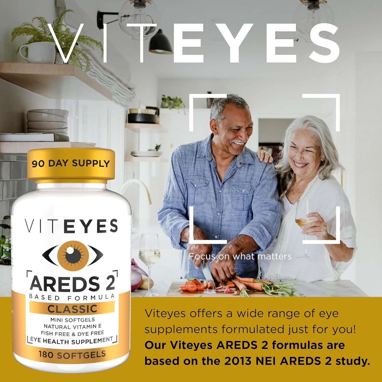 Viteyes AREDS 2 Classic Macular Health Formula Softgels, Eye Health Vitamin to Support Macular Health 180 Softgels