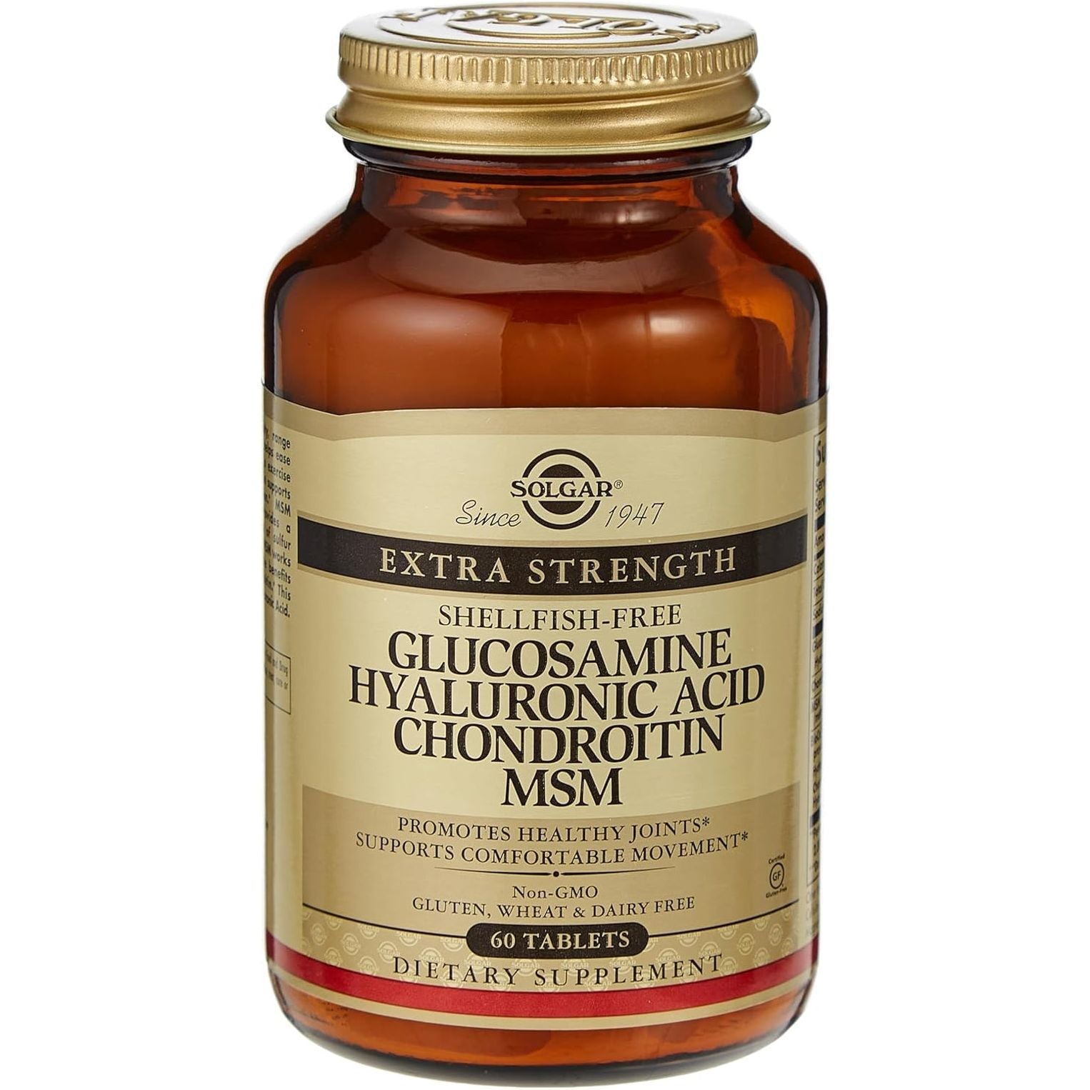 Solgar Glucosamine Hyaluronic Acid Chondroitin MSM (Shellfish-Free), 20 Servings