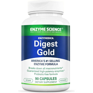 Digest Gold - Maximum Strength Vegan Enzyme Supplement for Better Digestion with Amylase, Lipase and Protease 90 Capsules