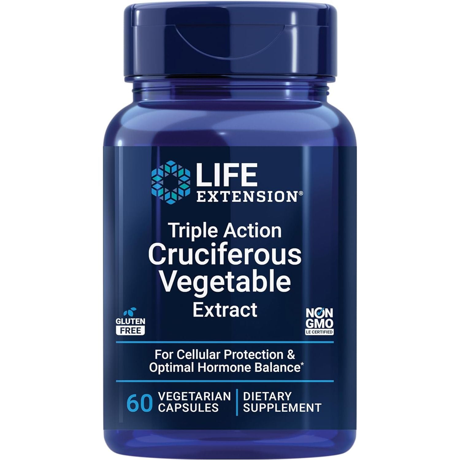 Life Extension Triple Action Cruciferous Vegetable Extract, Helps Maintain DNA Health & Already-Healthy Hormone Levels 60 Capsules