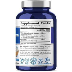 Nusapure White Kidney Beans 24,000Mg per Serving - Bioperine - Extract 30:1 (Vegan, Non-Gmo)