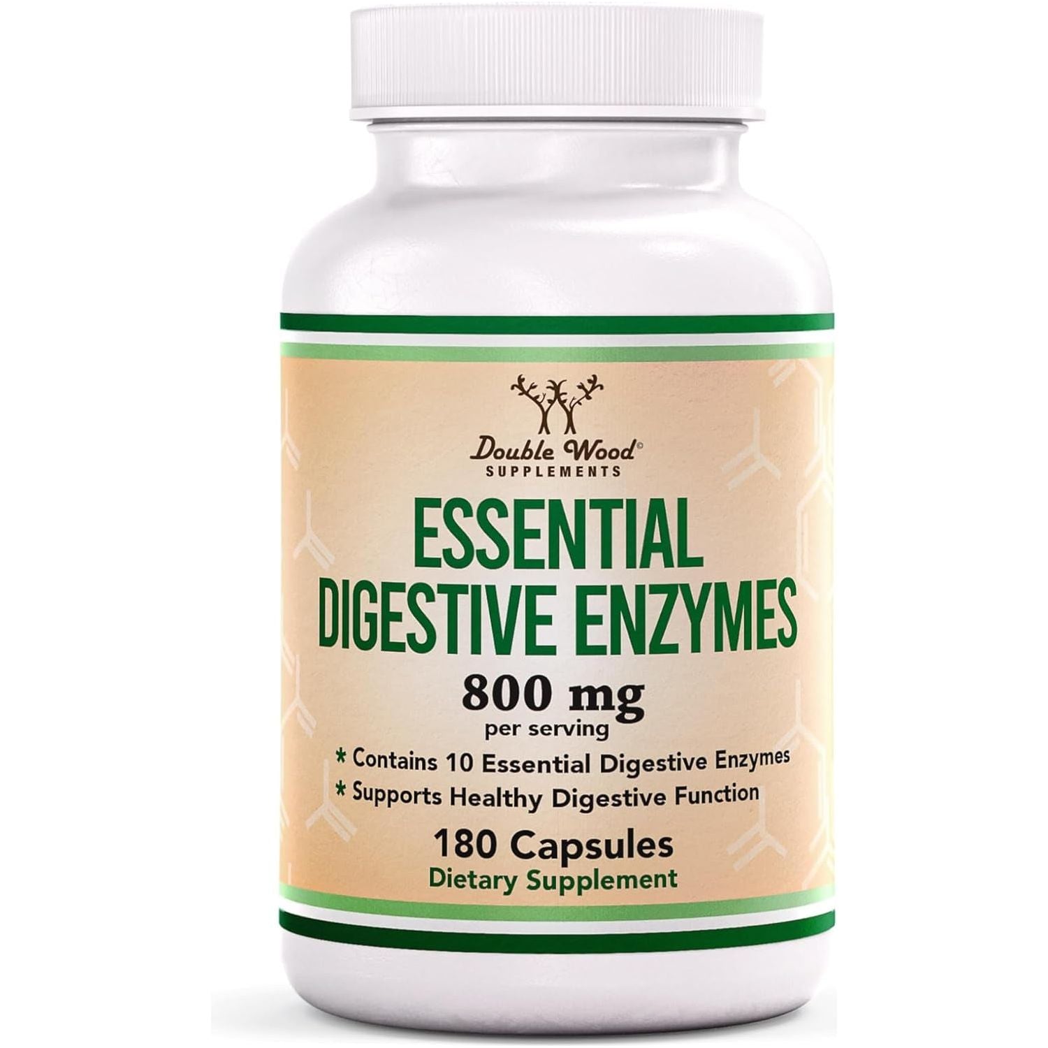 Digestive Enzymes - 800Mg Blend of All 10 Most Essential Digestive and Pancreatic Enzymes by Double Wood