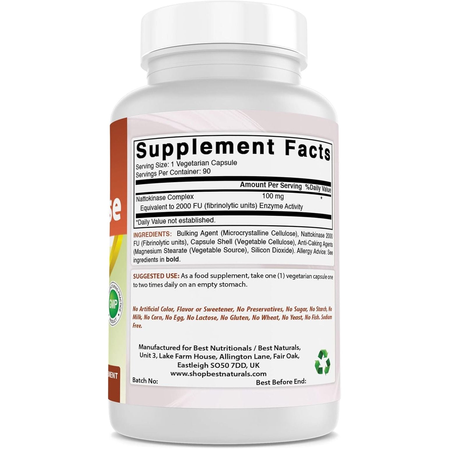 Best Naturals Nattokinase, 2000 FU, 100 Mg, 90 Vegetarian Capsules