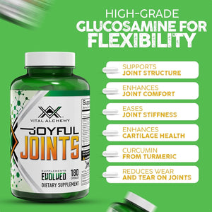 Vital Alchemy Joyful Joints Support Supplement for Women & Men 180 Cap, 60 Day Supply
