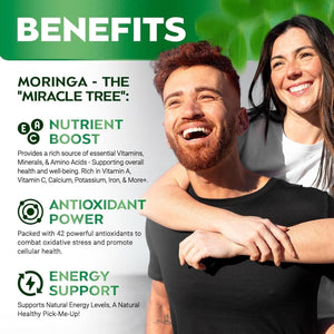 800Mg of Pure Nutrient-Rich Moringa Powder - Supports Energy, Gut Health+Essential Vitamins & Amino Acids