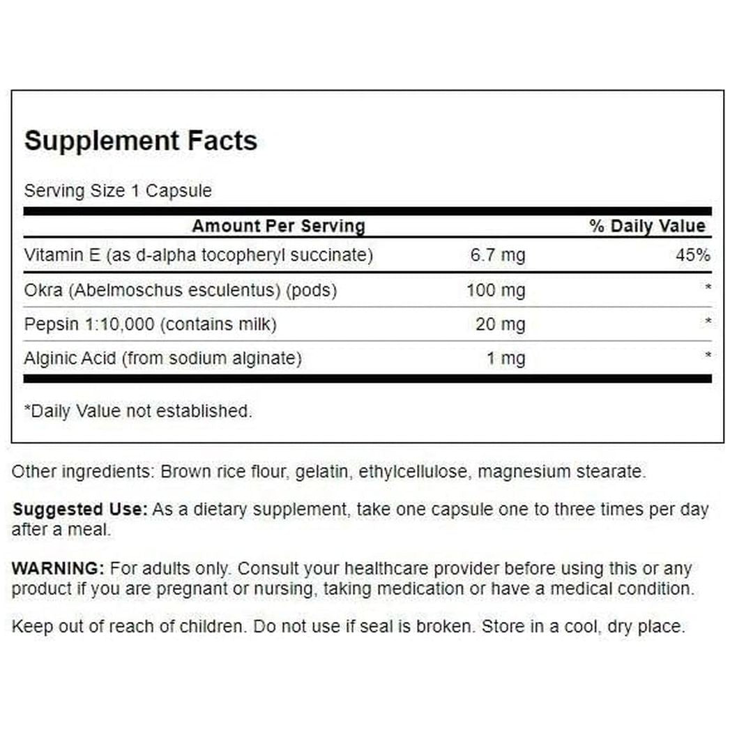 Swanson Okra Pepsin 90 Capsules