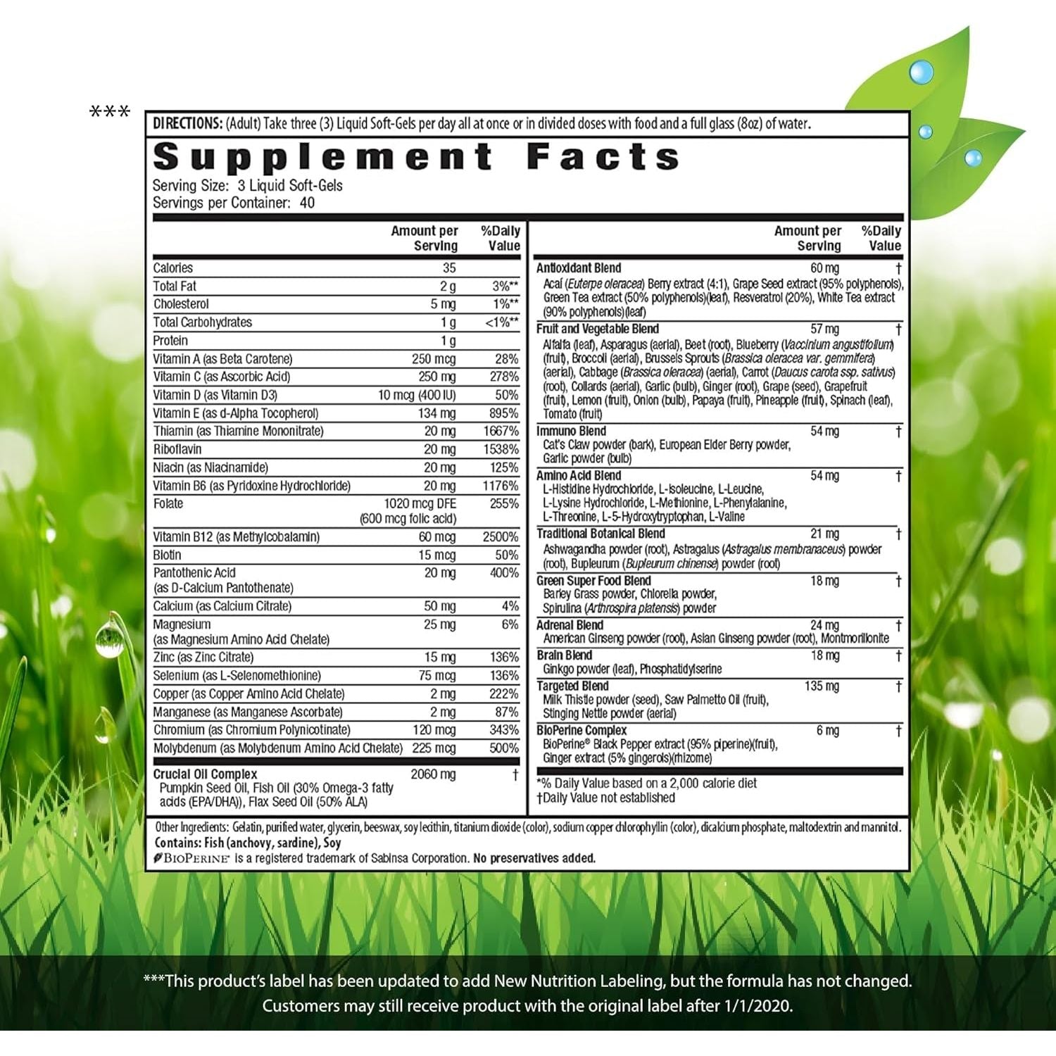 Irwin Naturals Men'S Living Green Liquid-Gel Multi - 70 Essential Nutrients - Targeted Adrenal & Brain Support - 120 Liquid Softgels