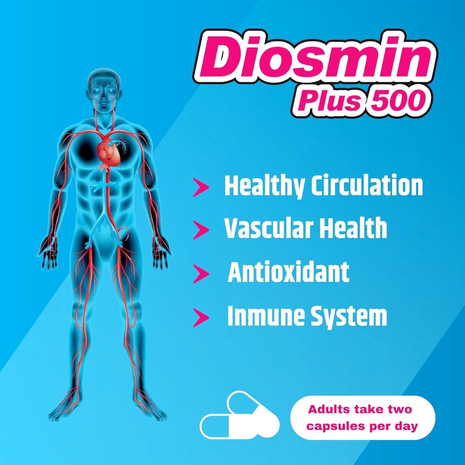 Arymar Diosmin plus 500, Circulatory System Support (60 Capsules)