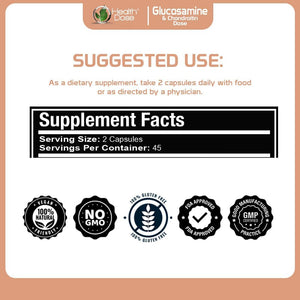 Premium Joint Support - Glucosamine Chondroitin MSM Turmeric Boswellia & Hyaluronic Acid - 90 Capsules