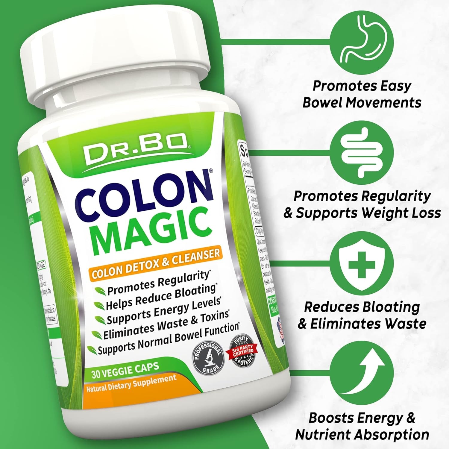 Colon Cleanse Detox Formula - Natural Bowel Cleanser Pills for Intestinal Bloating & Fast Digestive Cleansing