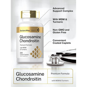 Doctor'S Way Glucosamine Chondroitin Turmeric MSM | 200 Caplets | Advanced Support Complex