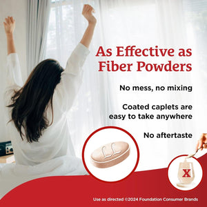 Fibercon Fiber Therapy Coated Caplets, Safe, Simple & Comfortable Insoluble Fiber for Bowel Irregularity 140 Caplets