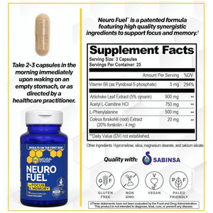 NATURAL STACKS Neurofuel Nootropic Brain Support Supplement - 75 Focus Pills