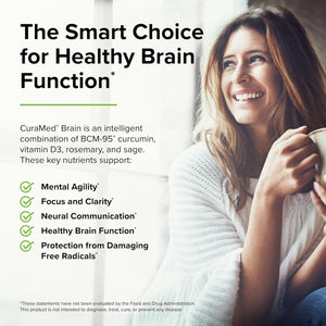 Terry Naturally Curamed Brain with BCM-95 Curcumin, Vitamin D3, Rosemary & Sage - 30 Servings