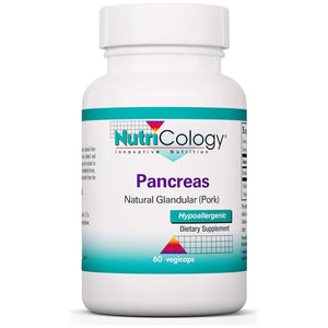 Nutricology Pancreas Pork 425Mg Supplement - Digestive Enzymes for Pancreas, Amylase, Protease, Lipase, Hypoallergenic - 60 Count