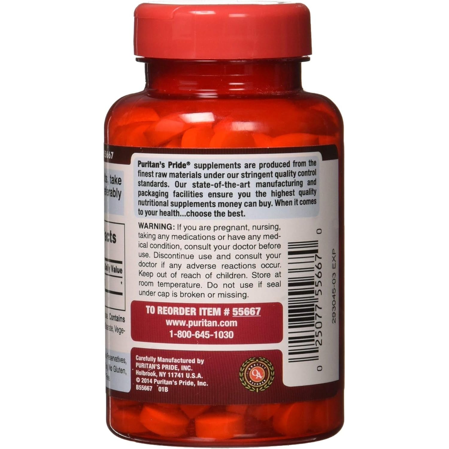 Puritan'S Pride Apple Cider Vinegar 600 Mg, Vegetarian Dietary Supplement, 6 Month Supply, 200 Tablets