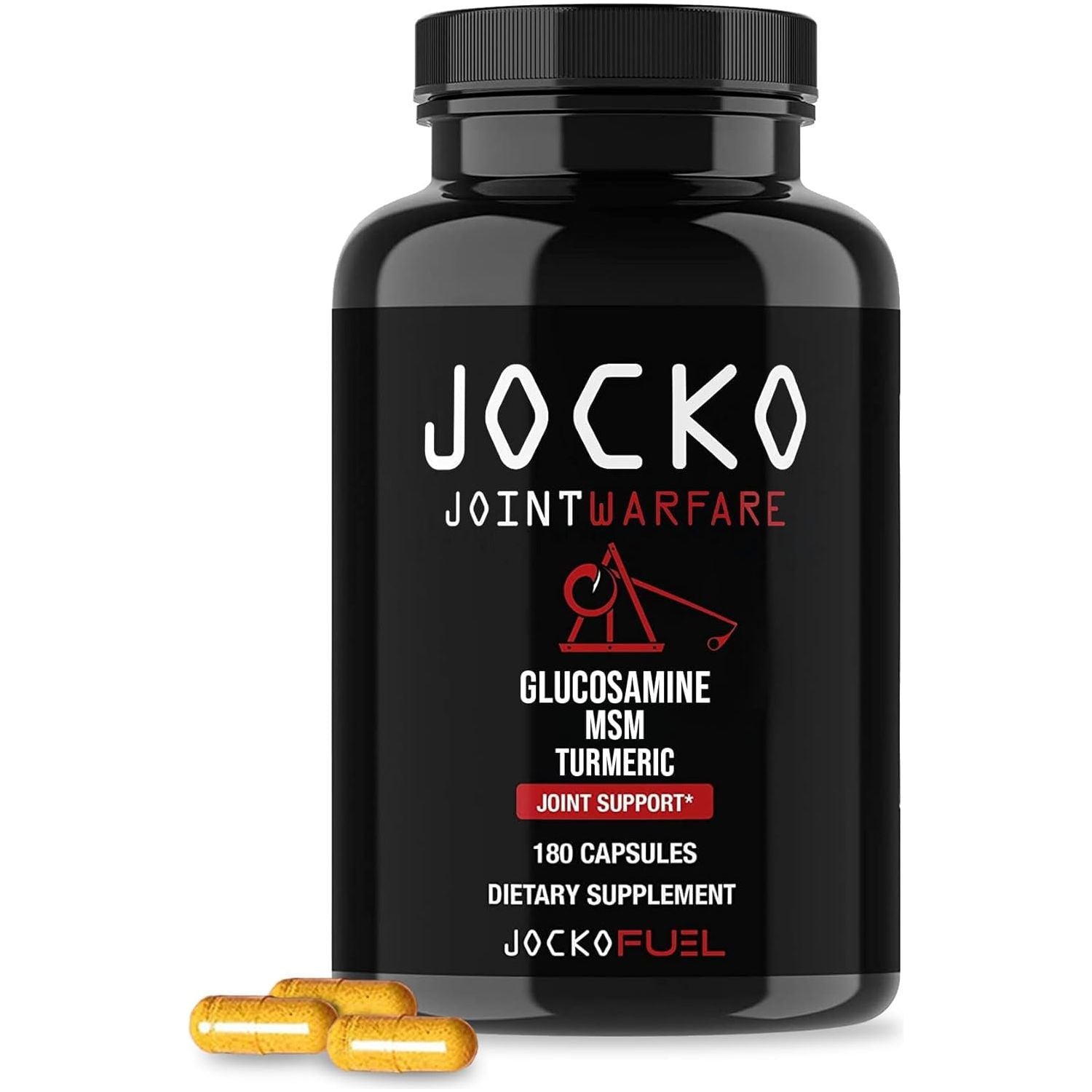 Jocko Fuel Joint Support Supplement - Glucosamine MSM for Joint Pain, Mobility, & Flexibility W/Turmeric & Boswellia (180 Capsules)