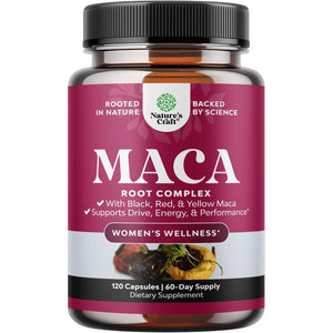 Organic Maca Root Capsules for Women - Non-Gmo Certified Vegan and Gluten-Free - 120Ct