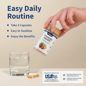 Snap Supplements Prostate Health Support Supplement, Saw Palmetto, Supports Male Urinary Tract Health 90 Capsules