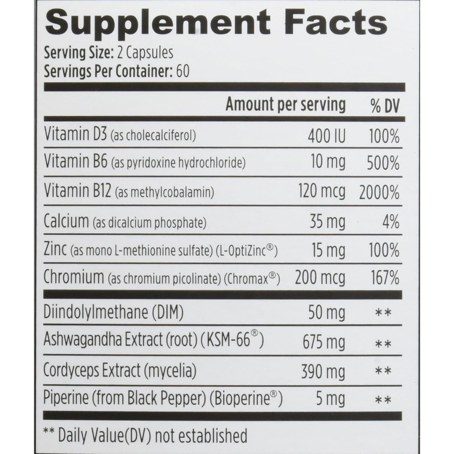Weider Prime Low T Support - KSM 66 Ashwagandha - Improve Energy, Lean Body Mass - 2 Month Supply