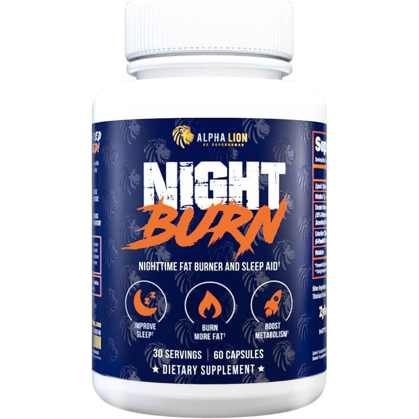 ALPHA LION Night Burn Metabolism Booster for Weight Loss (60 Capsules)