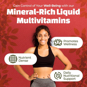 Mineral-Rich Liquid Multivitamins for Promoting Wellness - Support for the Immune System and Bone Health.