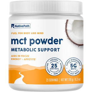 Nativepath MCT Oil Powder Supplement - Unflavored MCT Powder - Keto-Friendly - 25 Servings