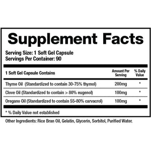 Biomatrix Oil Blend of Thyme, Oregano, Clove, Digestive Supplement for Men and Women, GI Repair Softgels | Microb-Defend (90 Capsules).