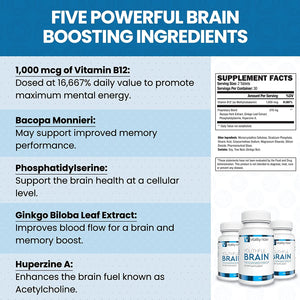 Youthful Brain | Memory & Brain Health Support Supplement - 30-Day Supply (60 Count)