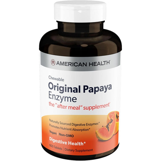 American Health Original Papaya Digestive Enzyme Chewable Tablets - (600 Count/200 Servings)