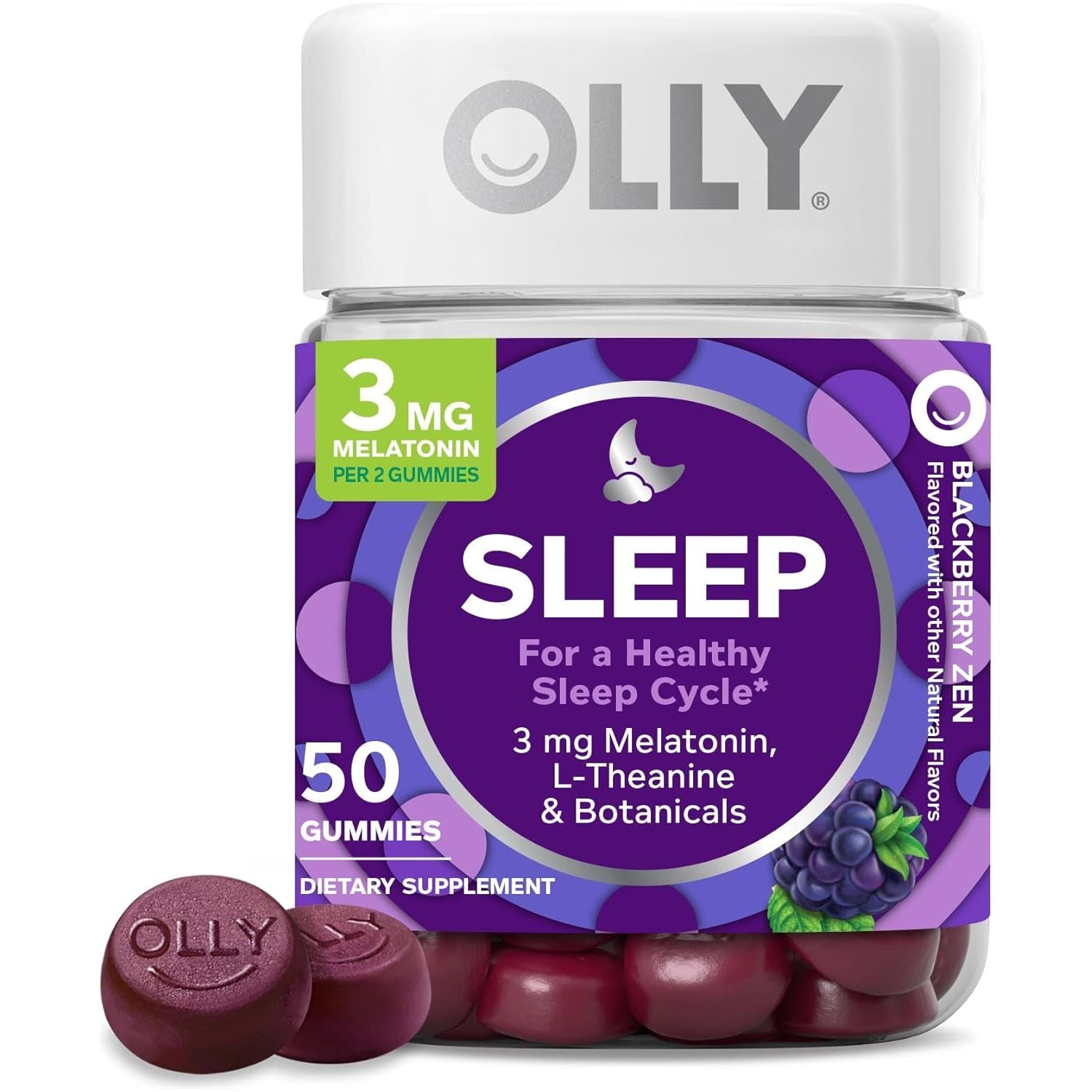 OLLY Sleep Gummy, Occasional Sleep Support, 3 Mg Melatonin 50 Count