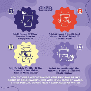 Colonsweep - Strawberry Flavored Probiotic Psyllium Husk Powder Colon Cleanser,7.8 Oz. - 30 Servings.