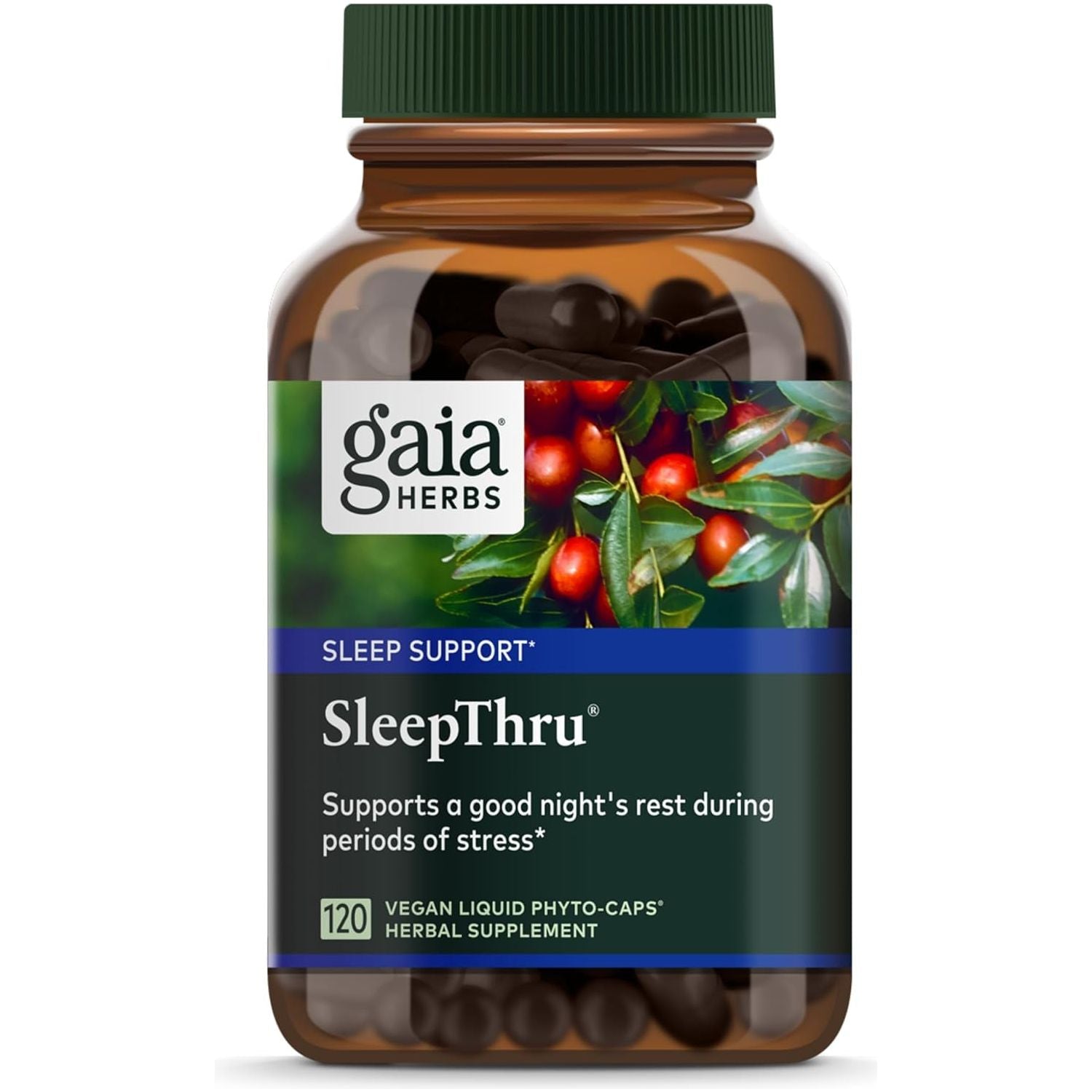 Gaia Herbs Sleepthru - Natural Sleep Support Supplement 120 Capsules (60-Day Supply)
