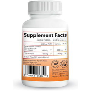 Theracurmin Turmeric Curcumin Supplement for Enhanced Joint Support, 60 Capsules (Herbal Turmeric)