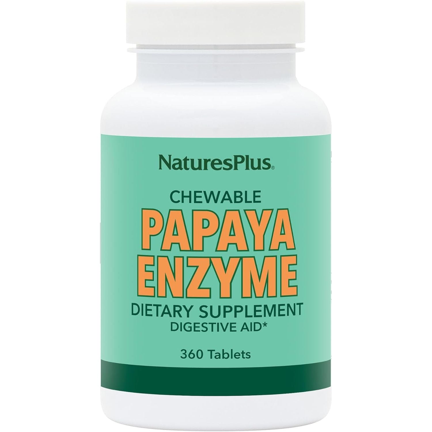 Natures plus Papaya Enzyme - 6 Mg Papain - All Natural Digestive Aid Supplement 360 Chewables