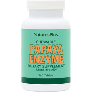 Natures plus Papaya Enzyme - 6 Mg Papain - All Natural Digestive Aid Supplement 360 Chewables.