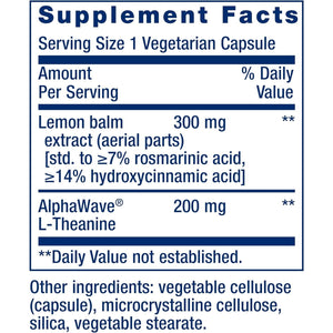 Life Extension Enhanced Stress Relief, Lemon Balm Extract for Stress, Gluten-Free, Non-Gmo, Vegetarian, 30 Capsules