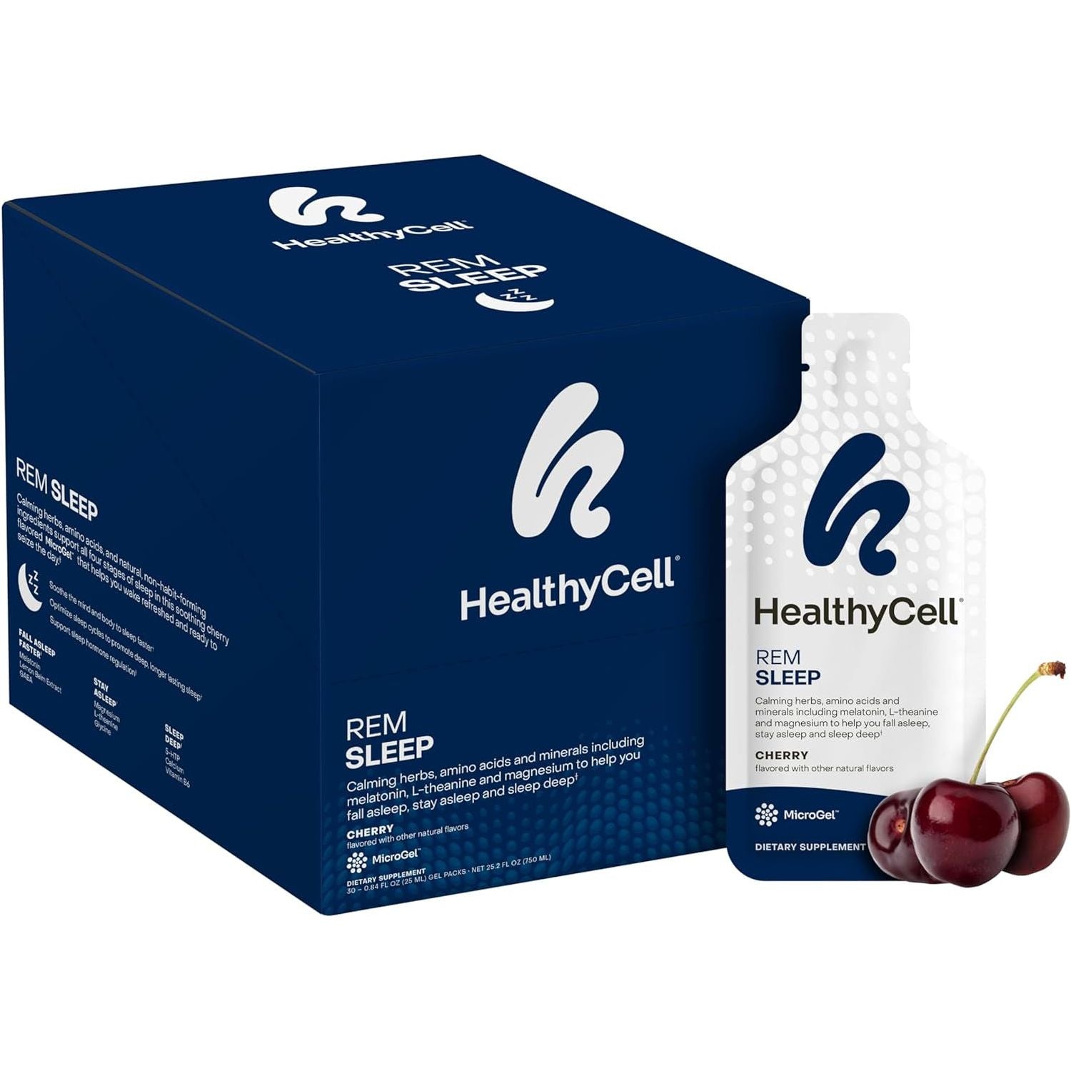 Healthycell REM Sleep - Sleep Aid Supplement for Adults 30 Gel Packs