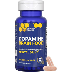 NATURAL STACKS Dopamine Brain Food - 650Mg L-Tyrosine Supplement for Focus & Mental Drive - 60 Capsules